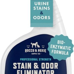Rocco & Roxie Stain & Odor Eliminator for Strong Odor, 32oz Enzyme Pet Odor Eliminator for Home, Carpet Stain Remover for Cats & Dog Pee, Enzymatic Cat Urine Destroyer, Carpet Cleaner Spray